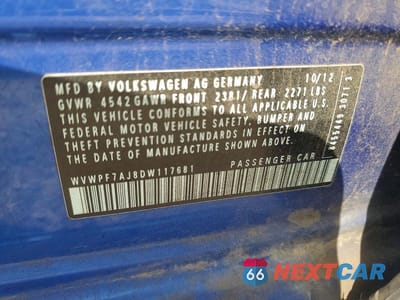 Zdjęcie 12 z 12 samochodu: 2013 VOLKSWAGEN GOLF R VIN:WVWPF7AJ8DW117681 - miniatura
