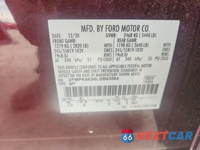 Zdjęcie 14 z 14 samochodu: 2020 FORD EDGE TITANIUM VIN:2FMPK4K96LBB63584 - miniatura