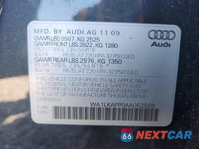 Zdjęcie 13 z 13 samochodu: 2010 AUDI Q5 PREMIUM PLUS VIN:WA1LKAFP0AA052509 - miniatura