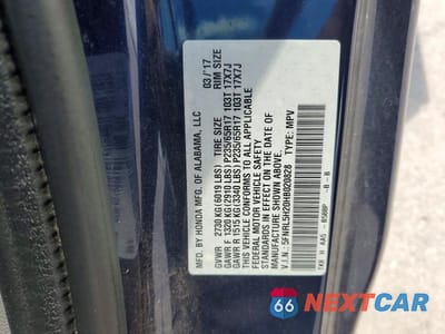 Zdjęcie 13 z 13 samochodu: 2017 HONDA ODYSSEY LX VIN:5FNRL5H20HB020828 - miniatura