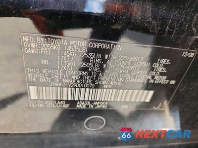 Zdjęcie 13 z 13 samochodu: 2009 TOYOTA RAV4 LIMITED VIN:JTMBF31V29D010070 - miniatura