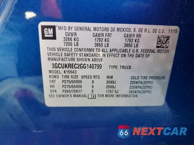 Zdjęcie 12 z 12 samochodu: 2016 CHEVROLET SILVERADO K1500 LT VIN:3GCUKREC2GG140799 - miniatura