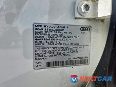 Zdjęcie 13 z 13 samochodu: 2018 AUDI Q7 PRESTIGE VIN:WA1VAAF75JD042598 - miniatura