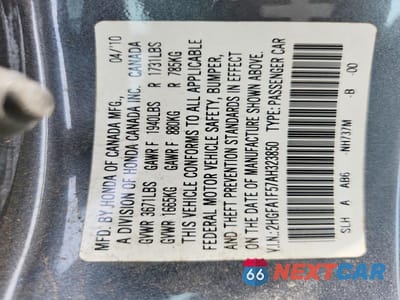Zdjęcie 13 z 13 samochodu: 2010 HONDA CIVIC LX VIN:2HGFA1F57AH323850 - miniatura