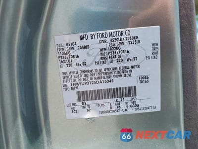 Zdjęcie 12 z 12 samochodu: 2005 FORD ESCAPE XLT VIN:1FMYU93125DA15045 - miniatura