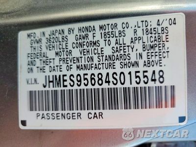 Zdjęcie 13 z 13 samochodu: 2004 HONDA CIVIC HYBRID VIN:JHMES95684S015548 - miniatura