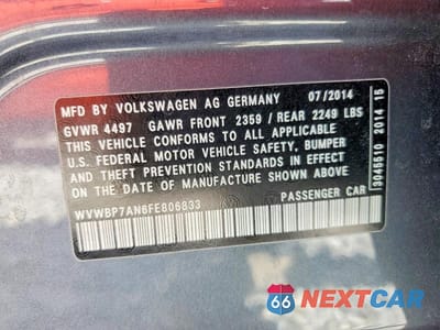 Zdjęcie 13 z 13 samochodu: 2015 VOLKSWAGEN CC SPORT VIN:WVWBP7AN6FE806833 - miniatura