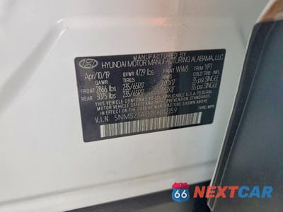 Zdjęcie 12 z 12 samochodu: 2019 HYUNDAI SANTA FE SE VIN:5NMS23AD2KH112159 - miniatura