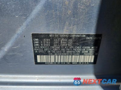 Zdjęcie 12 z 12 samochodu: 2019 SUBARU IMPREZA VIN:4S3GKAA68K3615480 - miniatura