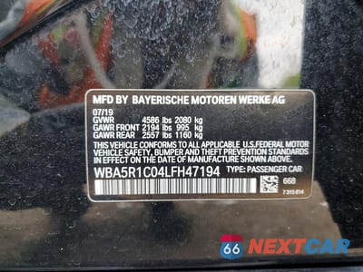 Zdjęcie 12 z 12 samochodu: 2020 BMW 330I VIN:WBA5R1C04LFH47194 - miniatura