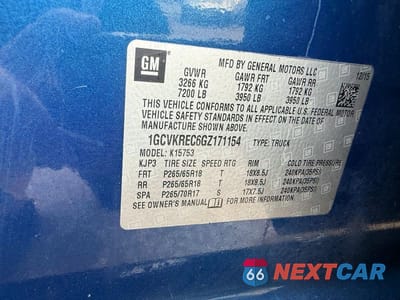 Zdjęcie 10 z 11 samochodu: 2016 CHEVROLET SILVERADO K1500 LT VIN:1GCVKREC6GZ171154 - miniatura