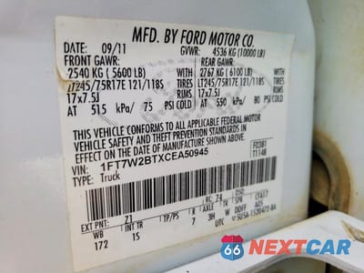 Zdjęcie 12 z 12 samochodu: 2012 FORD F250 SUPER DUTY VIN:1FT7W2BTXCEA50945 - miniatura