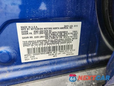 Zdjęcie 14 z 14 samochodu: 2015 MITSUBISHI OUTLANDER SPORT ES VIN:4A4AR3AWXFE041108 - miniatura