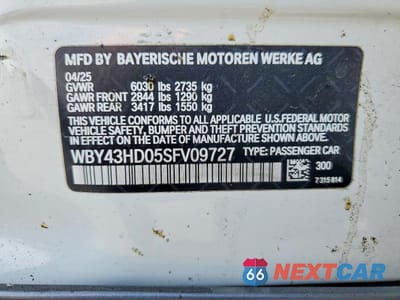 Zdjęcie 12 z 12 samochodu: 2025 BMW I4 XDRIVE 40 VIN:WBY43HD05SFV09727 - miniatura