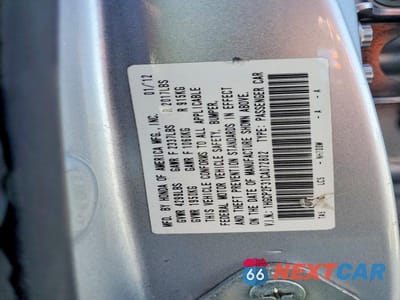 Zdjęcie 12 z 12 samochodu: 2012 HONDA ACCORD LX VIN:1HGCP2F31CA072802 - miniatura
