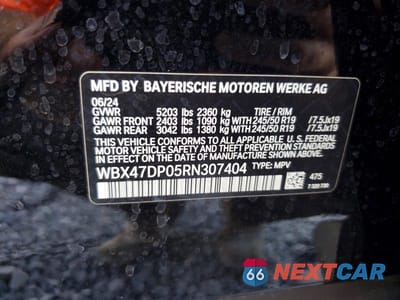 Zdjęcie 14 z 14 samochodu: 2024 BMW X3 SDRIVE30I VIN:WBX47DP05RN307404 - miniatura