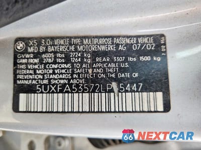 Zdjęcie 13 z 13 samochodu: 2002 BMW X5 3.0I VIN:5UXFA53572LP55447 - miniatura
