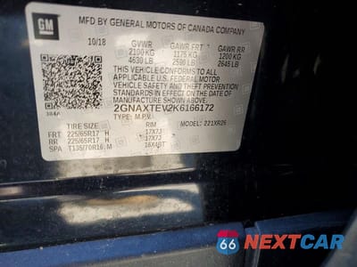 Zdjęcie 13 z 13 samochodu: 2019 CHEVROLET EQUINOX LT VIN:2GNAXTEV2K6166172 - miniatura