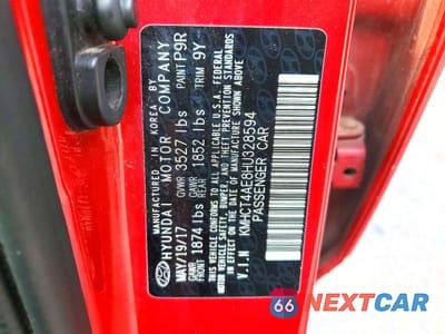 Zdjęcie 12 z 12 samochodu: 2017 HYUNDAI ACCENT SE VIN:KMHCT4AE8HU328594 - miniatura