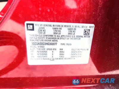 Zdjęcie 12 z 12 samochodu: 2017 CHEVROLET SILVERADO K1500 LTZ VIN:3GCUKSEC0HG360077 - miniatura