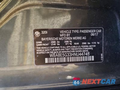 Zdjęcie 12 z 12 samochodu: 2017 BMW 320 XI VIN:WBA8E5G33HNU44745 - miniatura