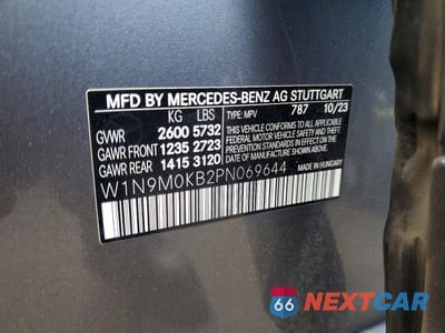 Zdjęcie 13 z 13 samochodu: 2023 MERCEDES-BENZ EQB 300 4MATIC VIN:W1N9M0KB2PN069644 - miniatura