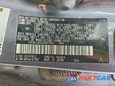 Zdjęcie 13 z 13 samochodu: 2006 TOYOTA 4RUNNER SPORT EDITION VIN:JTEBU14RX60087406 - miniatura