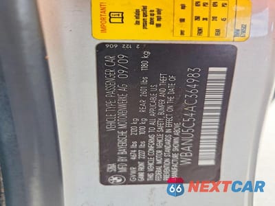 Zdjęcie 12 z 12 samochodu: 2010 BMW 528 I VIN:WBANU5C54AC364983 - miniatura
