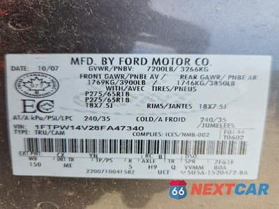 Zdjęcie 13 z 13 samochodu: 2008 FORD F150 SUPERCREW VIN:1FTPW14V28FA47340 - miniatura