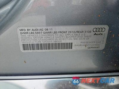 Zdjęcie 13 z 13 samochodu: 2012 AUDI A8 L QUATTRO VIN:WAURVAFD2CN009652 - miniatura
