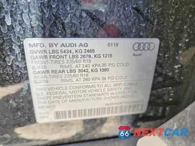 Zdjęcie 12 z 12 samochodu: 2019 AUDI Q5 PREMIUM VIN:WA1ANAFY5K2045705 - miniatura