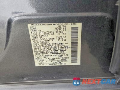 Zdjęcie 13 z 13 samochodu: 2006 NISSAN PATHFINDER S VIN:5N1AR18W46C676639 - miniatura
