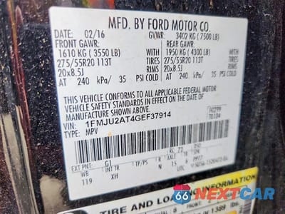 Zdjęcie 13 z 13 samochodu: 2016 FORD EXPEDITION LIMITED VIN:1FMJU2AT4GEF37914 - miniatura