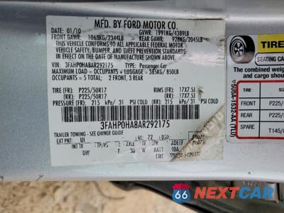 Zdjęcie 13 z 13 samochodu: 2010 FORD FUSION SE VIN:3FAHP0HA8AR292175 - miniatura
