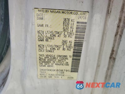 Zdjęcie 13 z 13 samochodu: 2016 NISSAN NV 1500 S VIN:1N6BF0KM3GN808795 - miniatura