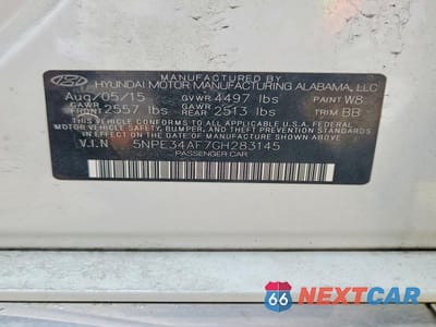 Zdjęcie 12 z 12 samochodu: 2016 HYUNDAI SONATA LIMITED VIN:5NPE34AF7GH283145 - miniatura