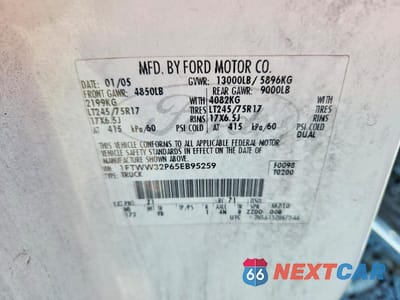 Zdjęcie 12 z 12 samochodu: 2005 FORD F350 SUPER DUTY VIN:1FTWW32P65EB95259 - miniatura