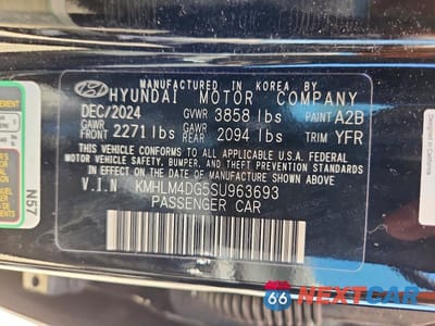 Zdjęcie 13 z 13 samochodu: 2025 HYUNDAI ELANTRA SEL SPORT VIN:KMHLM4DG5SU963693 - miniatura