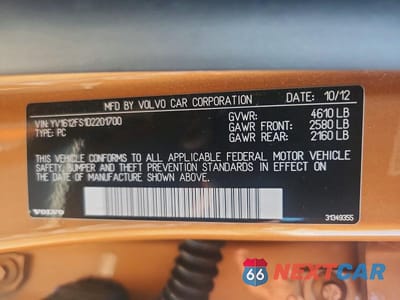 Zdjęcie 12 z 12 samochodu: 2013 VOLVO S60 T5 VIN:YV1612FS1D2201700 - miniatura