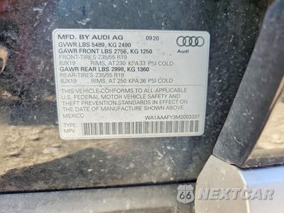 Zdjęcie 14 z 14 samochodu: 2021 AUDI Q5 PREMIUM VIN:WA1AAAFY3M2003337 - miniatura