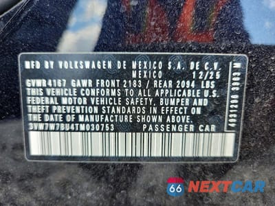 Zdjęcie 13 z 13 samochodu: 2026 VOLKSWAGEN JETTA SE VIN:3VW7W7BU4TM030753 - miniatura