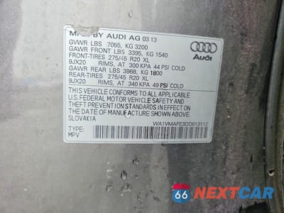 Zdjęcie 13 z 13 samochodu: 2013 AUDI Q7 PRESTIGE VIN:WA1VMAFE3DD013112 - miniatura