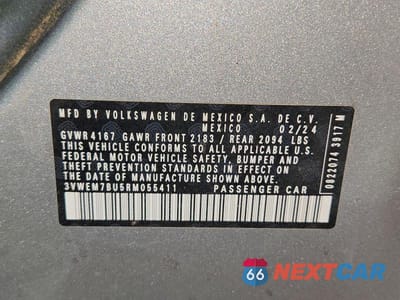 Zdjęcie 12 z 12 samochodu: 2024 VOLKSWAGEN JETTA SE VIN:3VWEM7BU5RM055411 - miniatura