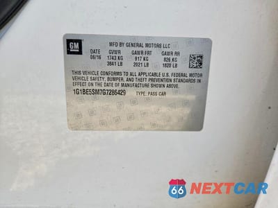 Zdjęcie 12 z 12 samochodu: 2016 CHEVROLET CRUZE LT VIN:1G1BE5SM7G7286429 - miniatura