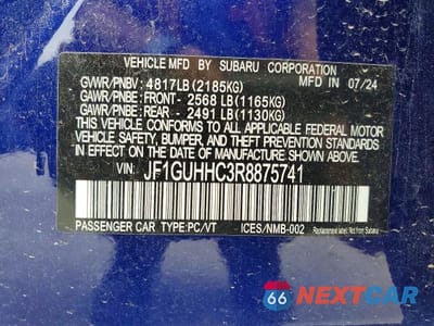 Zdjęcie 14 z 14 samochodu: 2024 SUBARU IMPREZA RS VIN:JF1GUHHC3R8875741 - miniatura