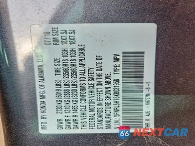 Zdjęcie 14 z 14 samochodu: 2019 HONDA ODYSSEY EXL VIN:5FNRL6H76KB021958 - miniatura