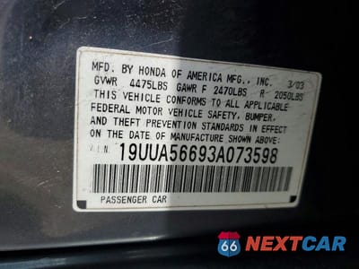Zdjęcie 12 z 12 samochodu: 2003 ACURA 3.2TL VIN:19UUA56693A073598 - miniatura