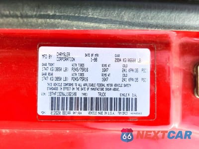 Zdjęcie 12 z 12 samochodu: 1998 DODGE RAM 1500 VIN:1B7HF13Z0WJ182108 - miniatura