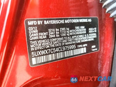 Zdjęcie 13 z 13 samochodu: 2012 BMW X3 XDRIVE35I VIN:5UXWX7C54CL975995 - miniatura