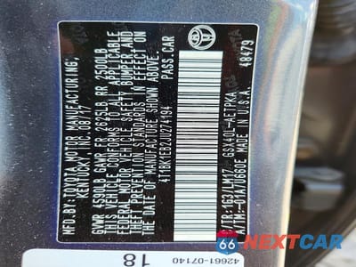 Zdjęcie 12 z 12 samochodu: 2018 TOYOTA AVALON LIMITED VIN:4T1BK1EB2JU274194 - miniatura